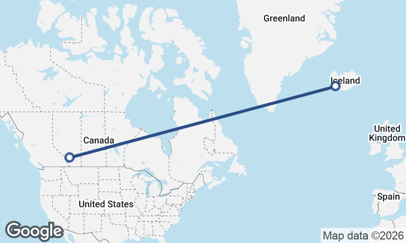 Calgary to Reykjavík