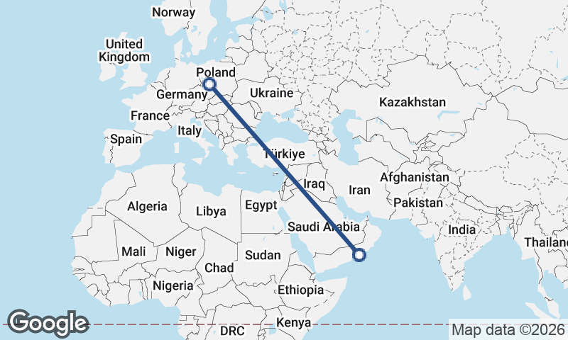 Wrocław to Şalālah