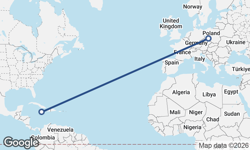 Wrocław to Kingston