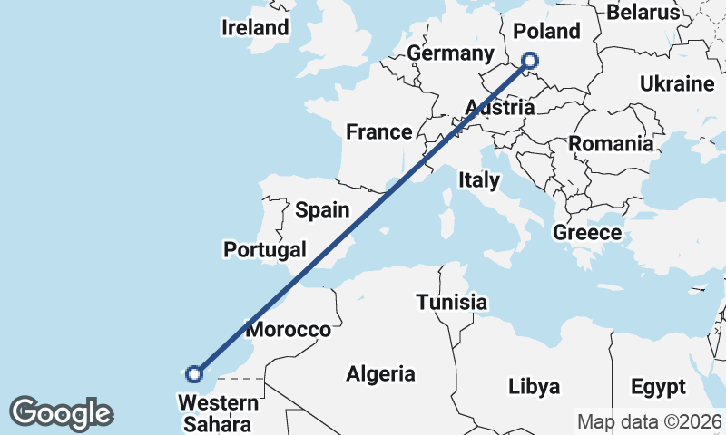 Wrocław to Las Palmas de Gran Canaria