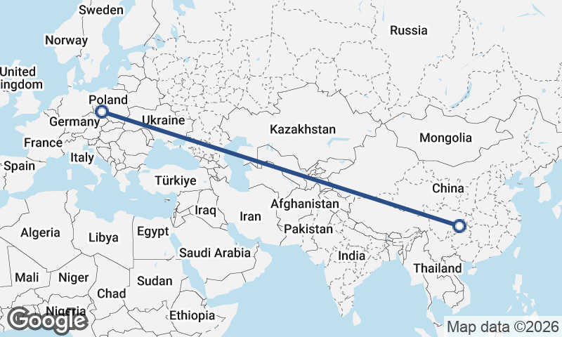 Wrocław to Chongqing