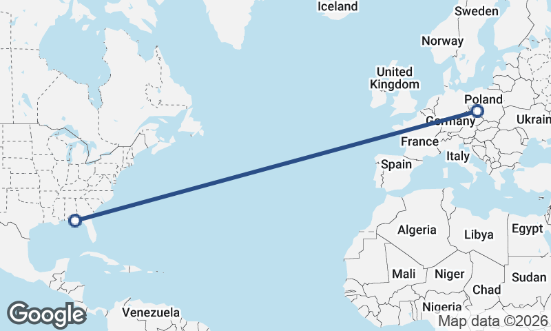 Wrocław to Panama City