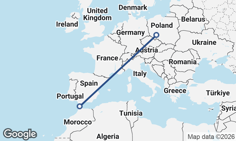 Wrocław to Tangier