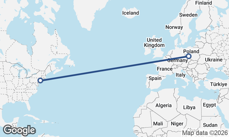 Wrocław to New York