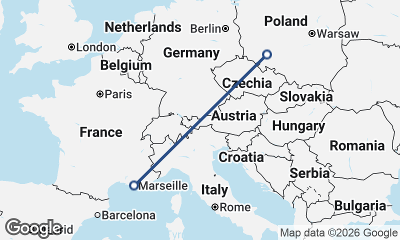 Wrocław to Marseille