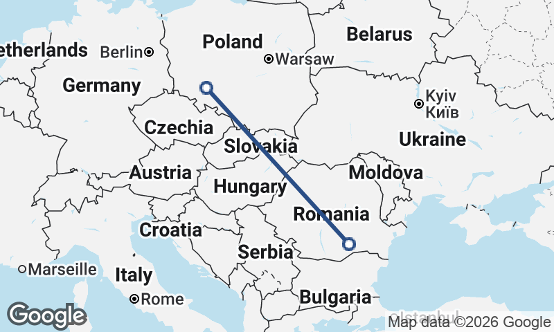 Wrocław to Bucharest