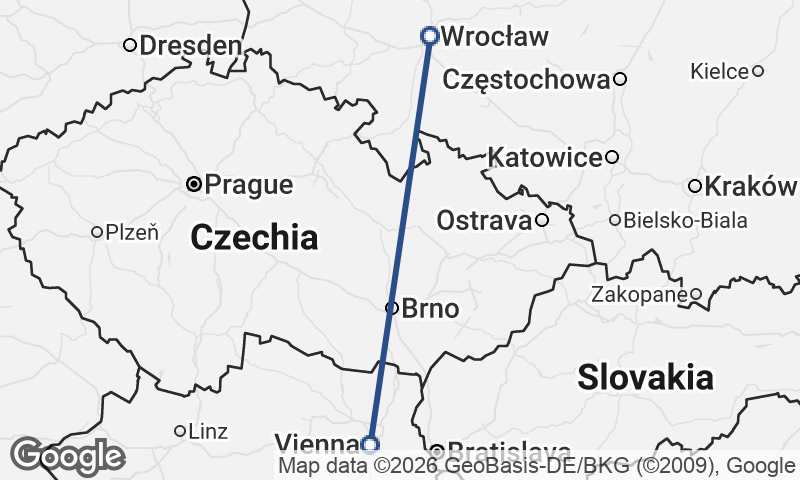 Wrocław to Vienna