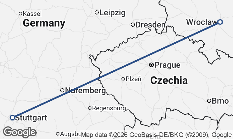 Wrocław to Stuttgart