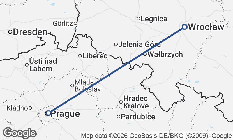 Wrocław to Prague