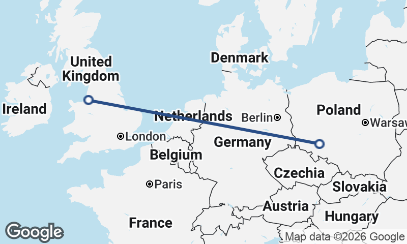 Wrocław to Liverpool