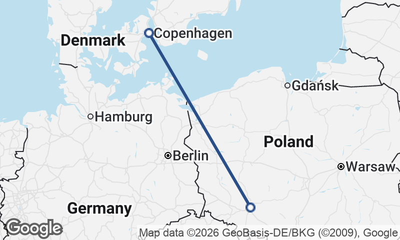 Wrocław to Copenhagen
