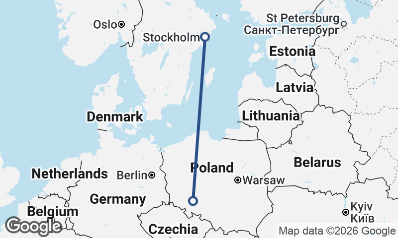 Wrocław to Stockholm