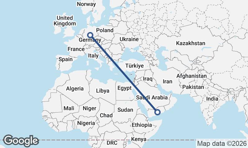 Germany to Yemen