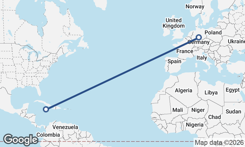 Germany to Jamaica