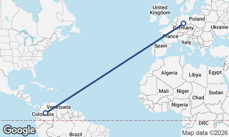 Germany to Colombia