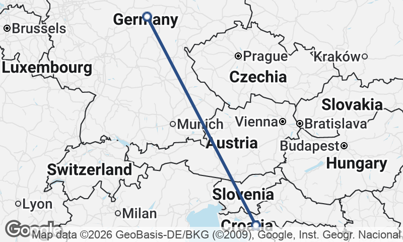 Germany to Croatia