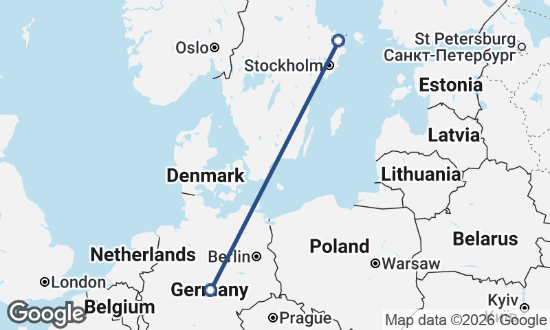 Germany to Sweden