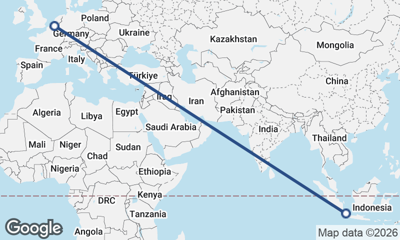 Antwerp to Jakarta