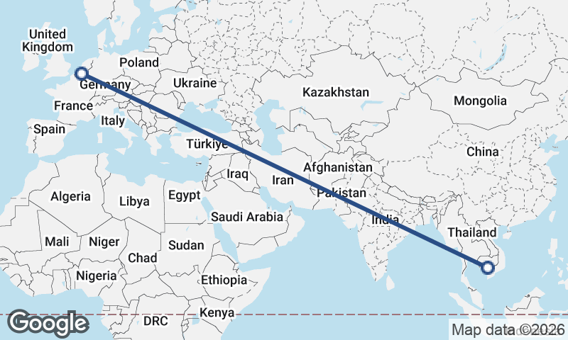 Antwerp to Phnom Penh