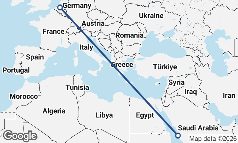 Antwerp to Jeddah