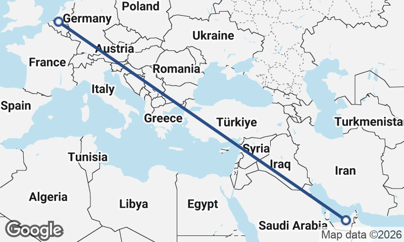 Antwerp to Abu Dhabi