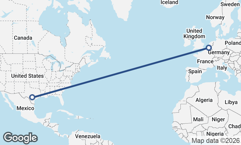 Antwerp to San Antonio