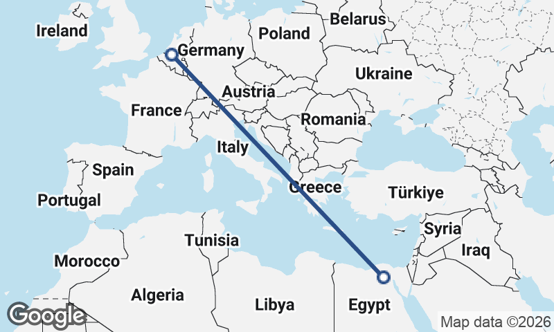 Antwerp to Cairo