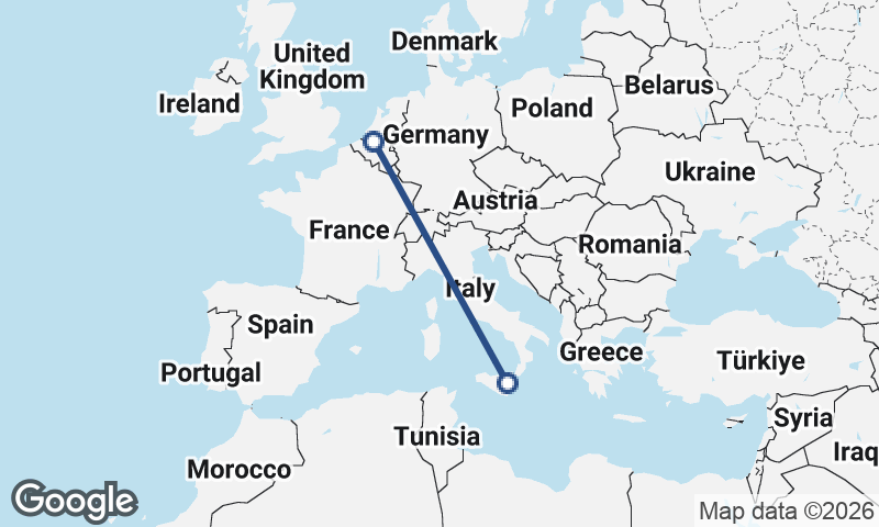 Antwerp to Catania