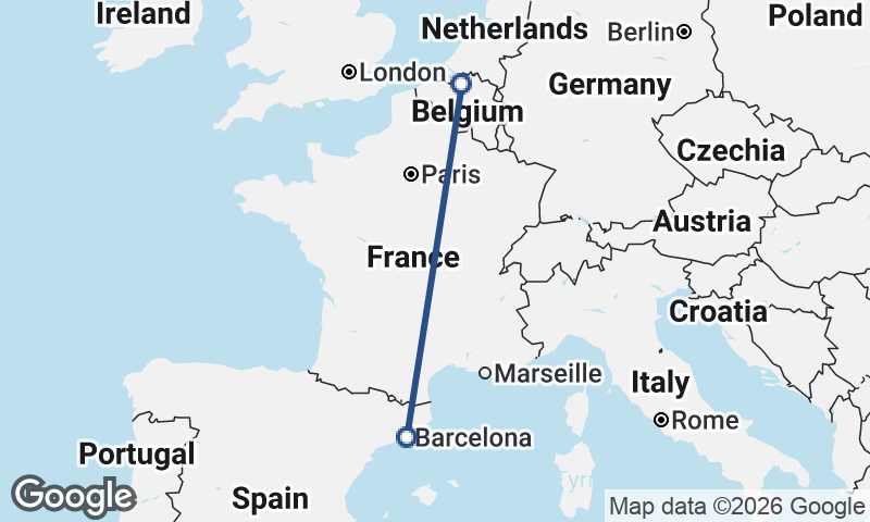 Antwerp to Barcelona