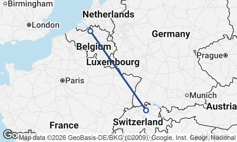 Antwerp to Zürich