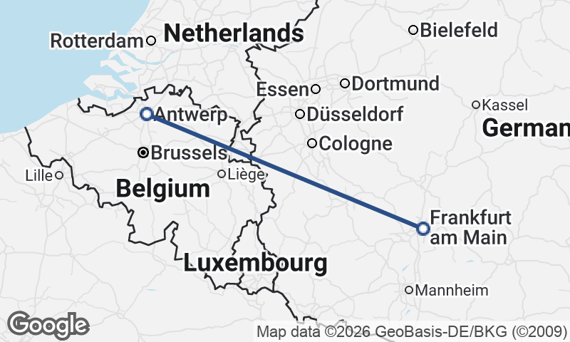 Antwerp to Frankfurt