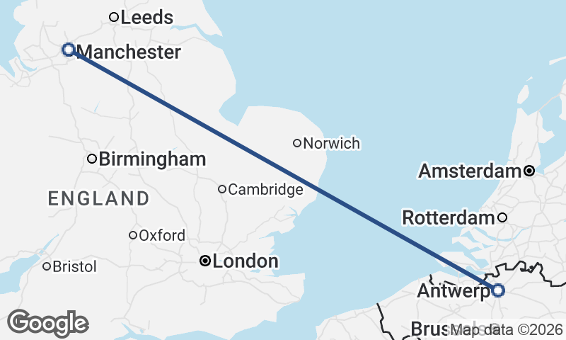 Antwerp to Manchester