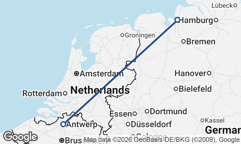 Antwerp to Bremerhaven