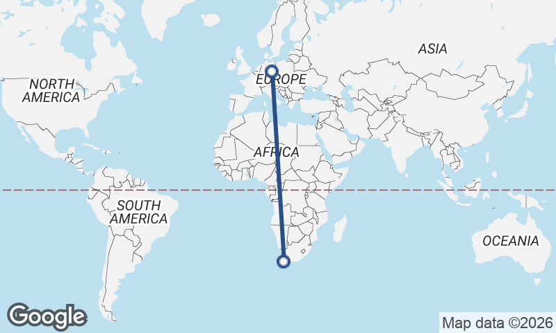 Leipzig to Cape Town