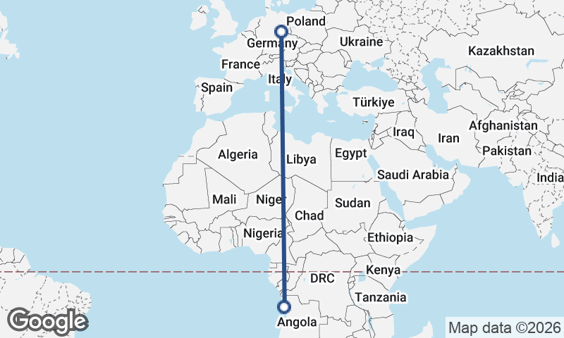 Leipzig to Luanda