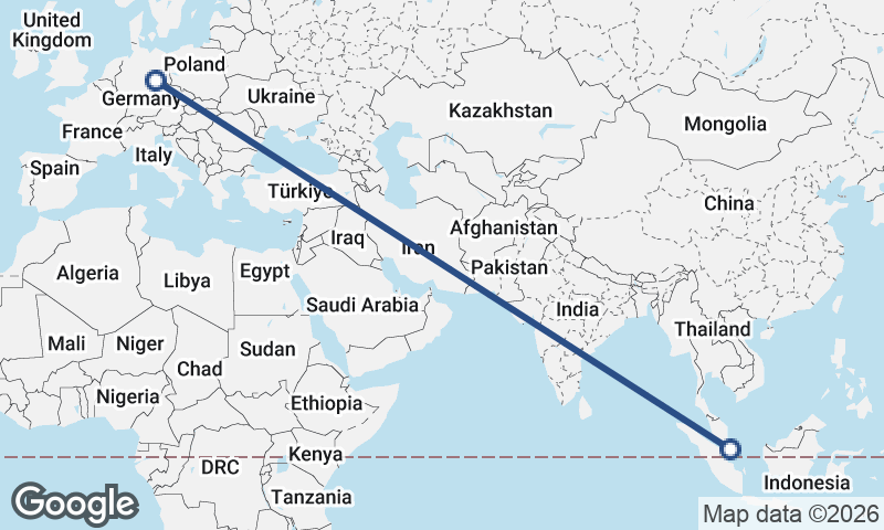 Leipzig to Singapore