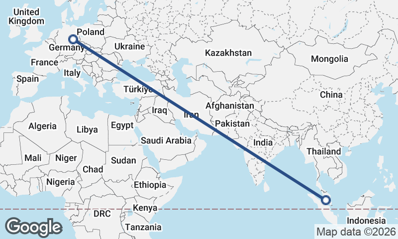 Leipzig to Kuala Lumpur