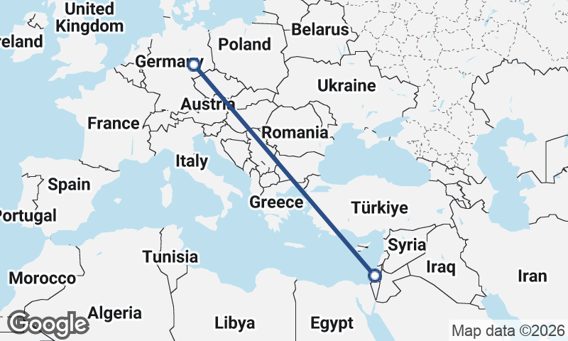 Leipzig to Tel Aviv-Yafo