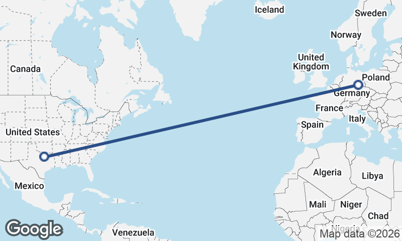 Leipzig to Fort Worth