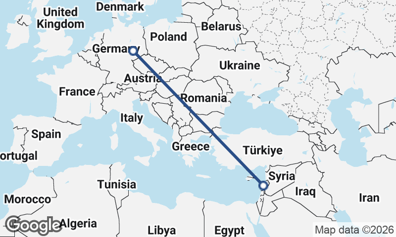 Leipzig to Beirut