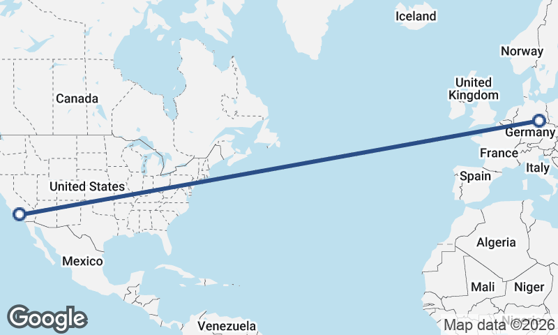 Leipzig to Los Angeles