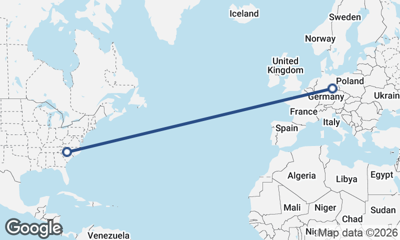 Leipzig to Charlotte