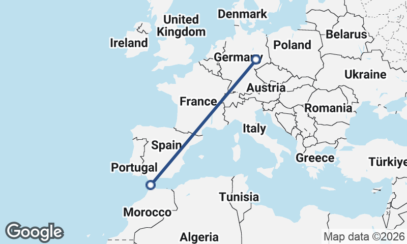 Leipzig to Tangier