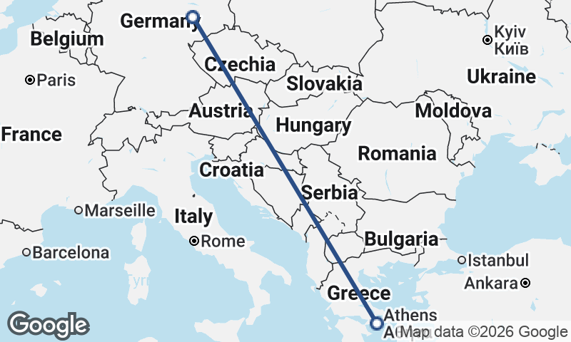 Leipzig to Athens