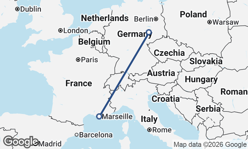 Leipzig to Marseille
