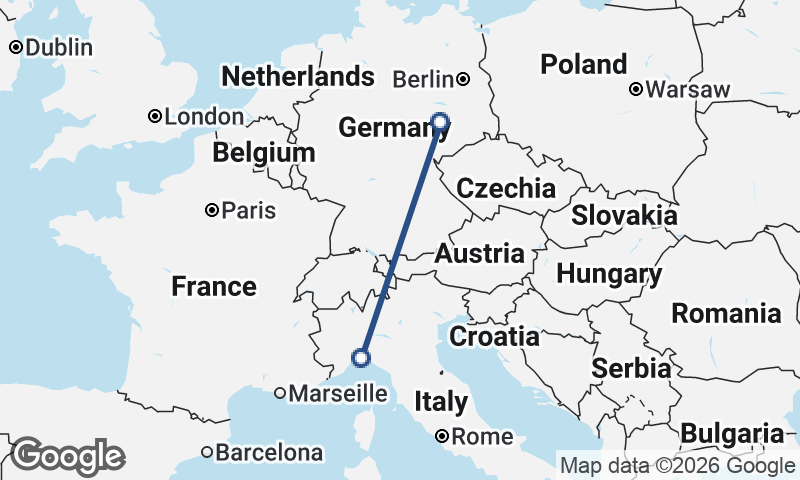 Leipzig to Genoa