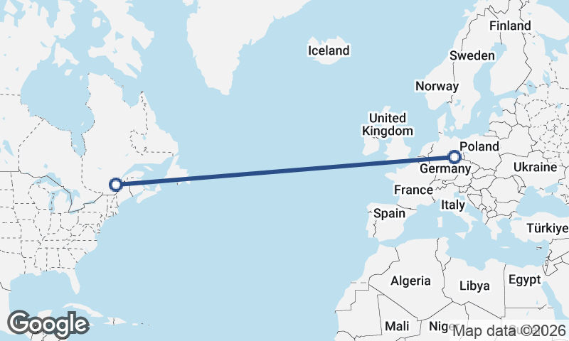 Leipzig to Québec