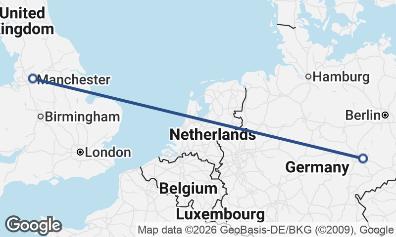 Leipzig to Manchester