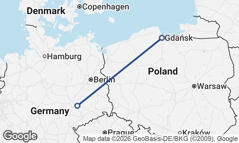 Leipzig to Gdańsk