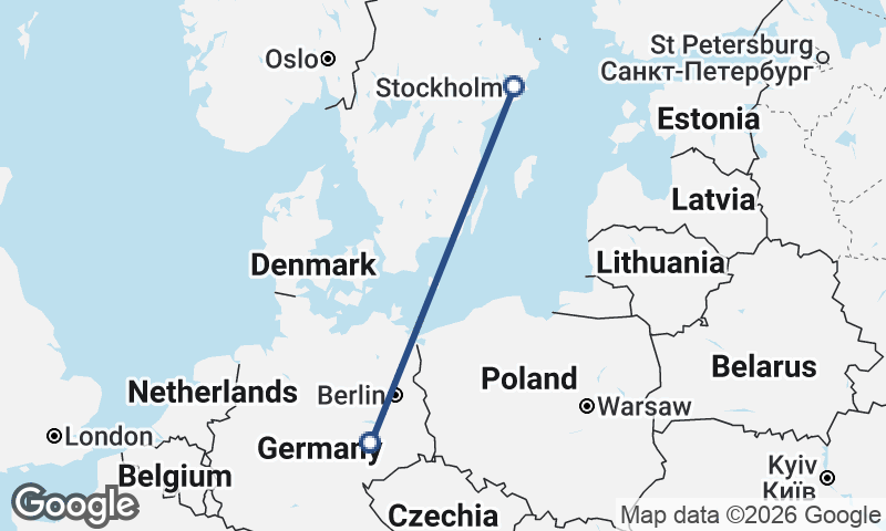 Leipzig to Stockholm